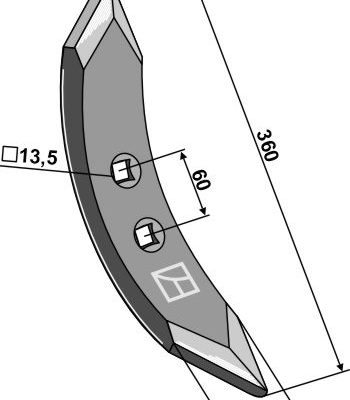 Cultivator share 360mm