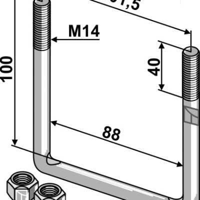 Stirrup bolt - M14