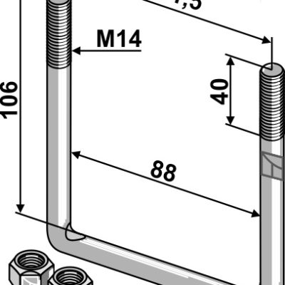 Stirrup bolt - M14