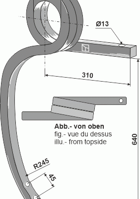 Double coil spring, right