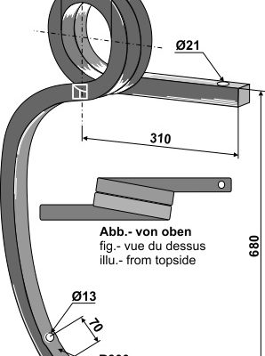 Double coil spring, right