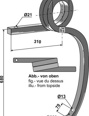 Double coil spring, left
