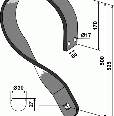 Spring shank - right model