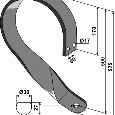 Spring shank - left model
