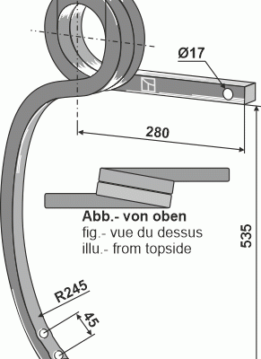 Double coil spring, right