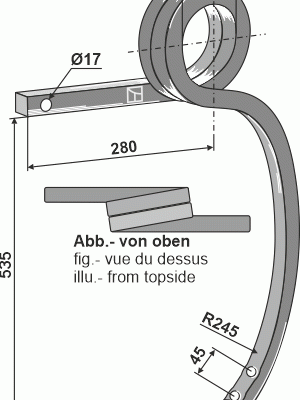 Double coil spring, left