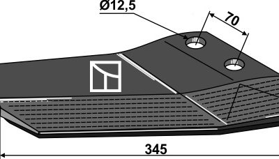 Replacement wings - hard metal faced - back side - right