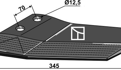 Replacement wings - hard metal faced - back side - left