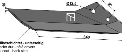 Replacement wing hard metal - right