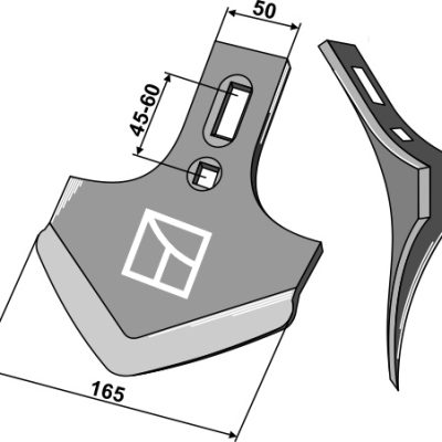 Cultivator share 210mm