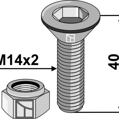 Hexagon socket bolt M14x2x40