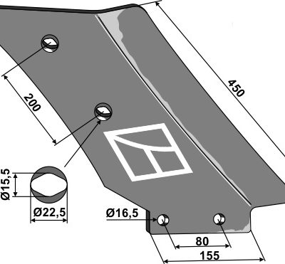 Counter-plate - long - right model