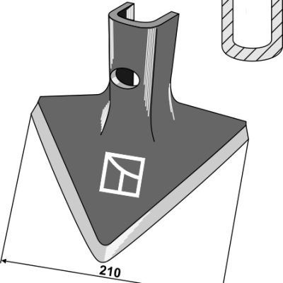 Share for three-bar-cultivator