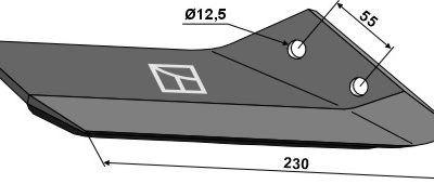 Replacement wings - hard metal faced - back side - right