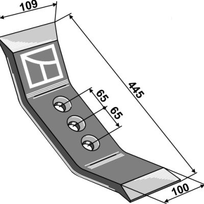 Cultivator share 445mm