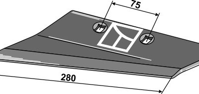 Replacement wing for stubble share, left