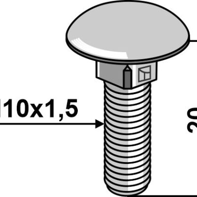 Saucer-head screw M10x1,5x20 without nut - galvanized