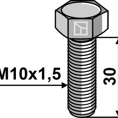 Hexagon bolt M10x1,5x30 without nut