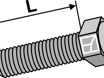 Hexagon bolt M10x1,5x30 without nut - galvanized