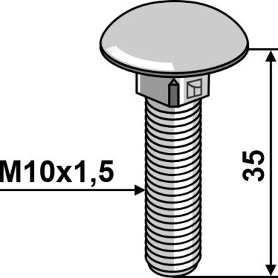 Saucer-head screw M10x1,5x35 - galvanized