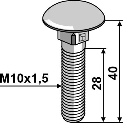 Saucer-head screw M10x1,5x40 - galvanized