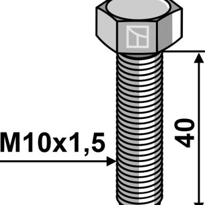 Hexagon bolt M10x1,5x40 without nut