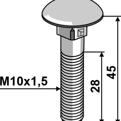 Saucer-head screw M10x1,5x45 - galvanized
