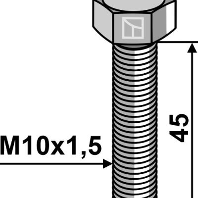 Hexagon bolt M10x1,5x45 without nut