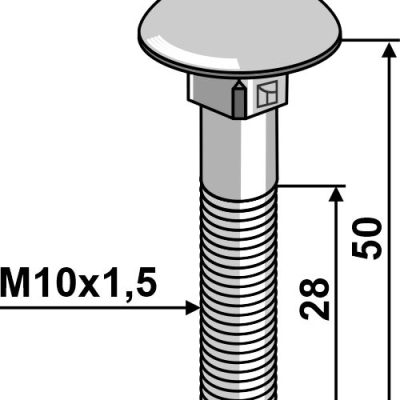 Bolt M10x1,5x50 galvanized without nut