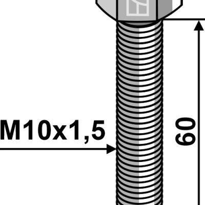 Hexagon bolt M10x1,5x60 without nut