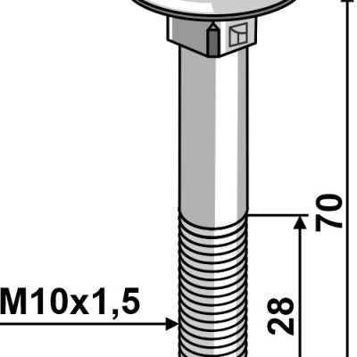 Bolt M10x1,50x70 galvanized without nut