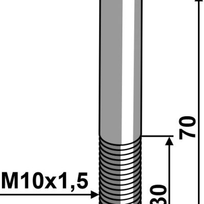 Hexagon bolt  M10x1,5x70 without nut