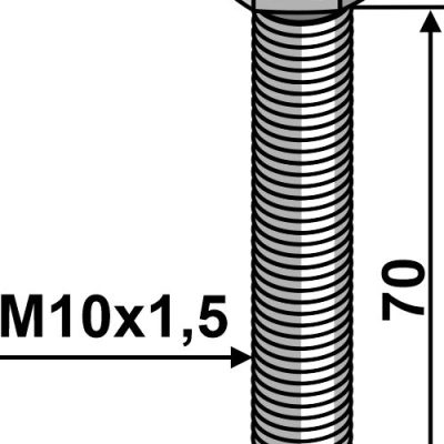 Hexagon bolt M10x1,5x70 without nut