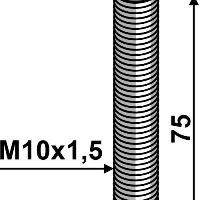 Hexagon bolt M10x1,5x7 without nut