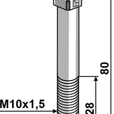 Saucer-head screw M10x1,5x80 galvanized
