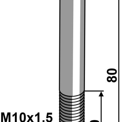 Hexagon bolt M10x1,5x80 without nut
