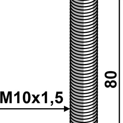 Hexagon bolt M10x1,5x80 without nut