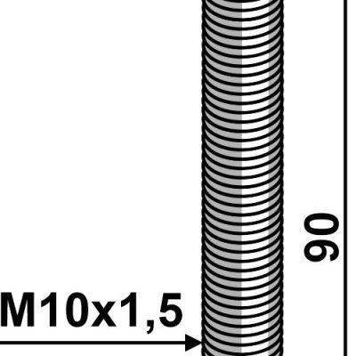 Hexagon bolt M10x1,5x90 without nut
