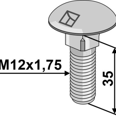 Saucer-head screw M12x1,75x35 - galvanized