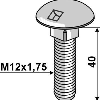 Saucer-head screw M12x1,75x40 - galvanized