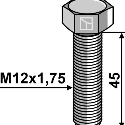 Hexagon bolt M10x1,5x45 without nut