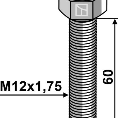 Hexagon bolt M12x1,75x60 without nut