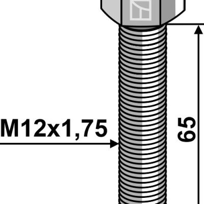 Hexagon bolt M12x1,75x65 without nut