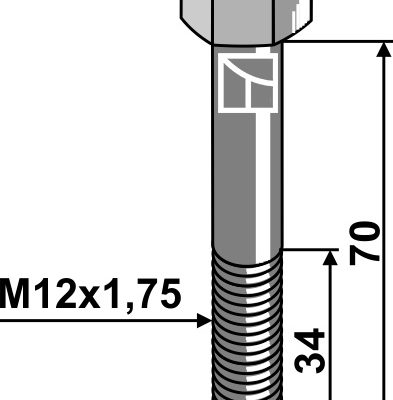 Shear bolt M12 without nut