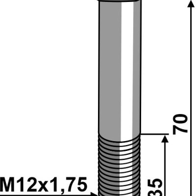 Hexagon bolt M12x1,75x70 without nut