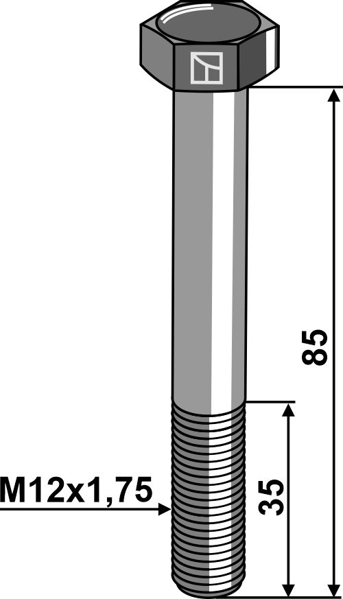 Hexagon bolt M12x1,75x85 without nut