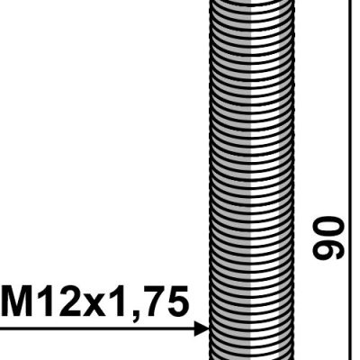 Hexagon bolt M12x1,75x90 without nut
