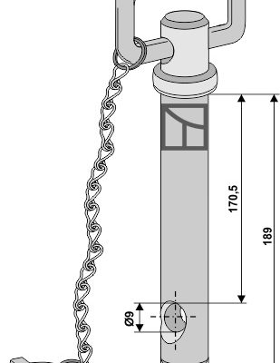 socket pin with chain and linch pin