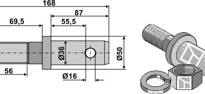 Lower-link pin - Cat. III