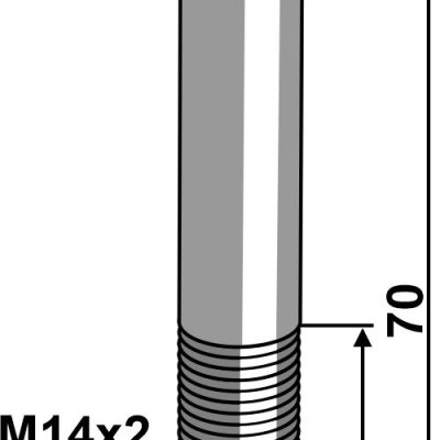 Hexagon bolt M14x2x70 without nut